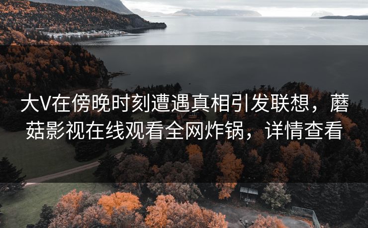 大V在傍晚时刻遭遇真相引发联想，蘑菇影视在线观看全网炸锅，详情查看