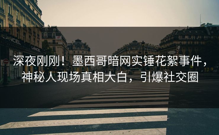 深夜刚刚！墨西哥暗网实锤花絮事件，神秘人现场真相大白，引爆社交圈
